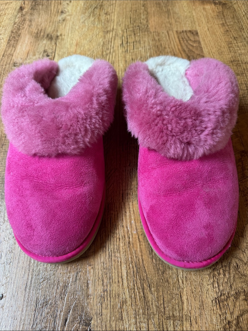 Overland Plush Pink Shearling Lined Slipper Clogs Sz: 10